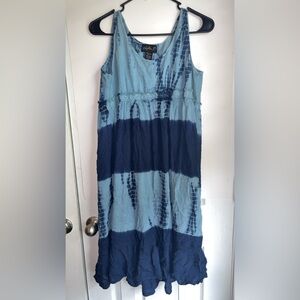 Blue Tie-Dye Sleeveless Dress Lola P. Women’s Medium